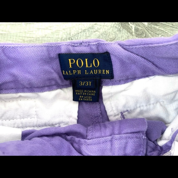 Polo Ralph Lauren 3T Purple Toddler Ruffle Hem Chino Shorts - Picture 3 of 4